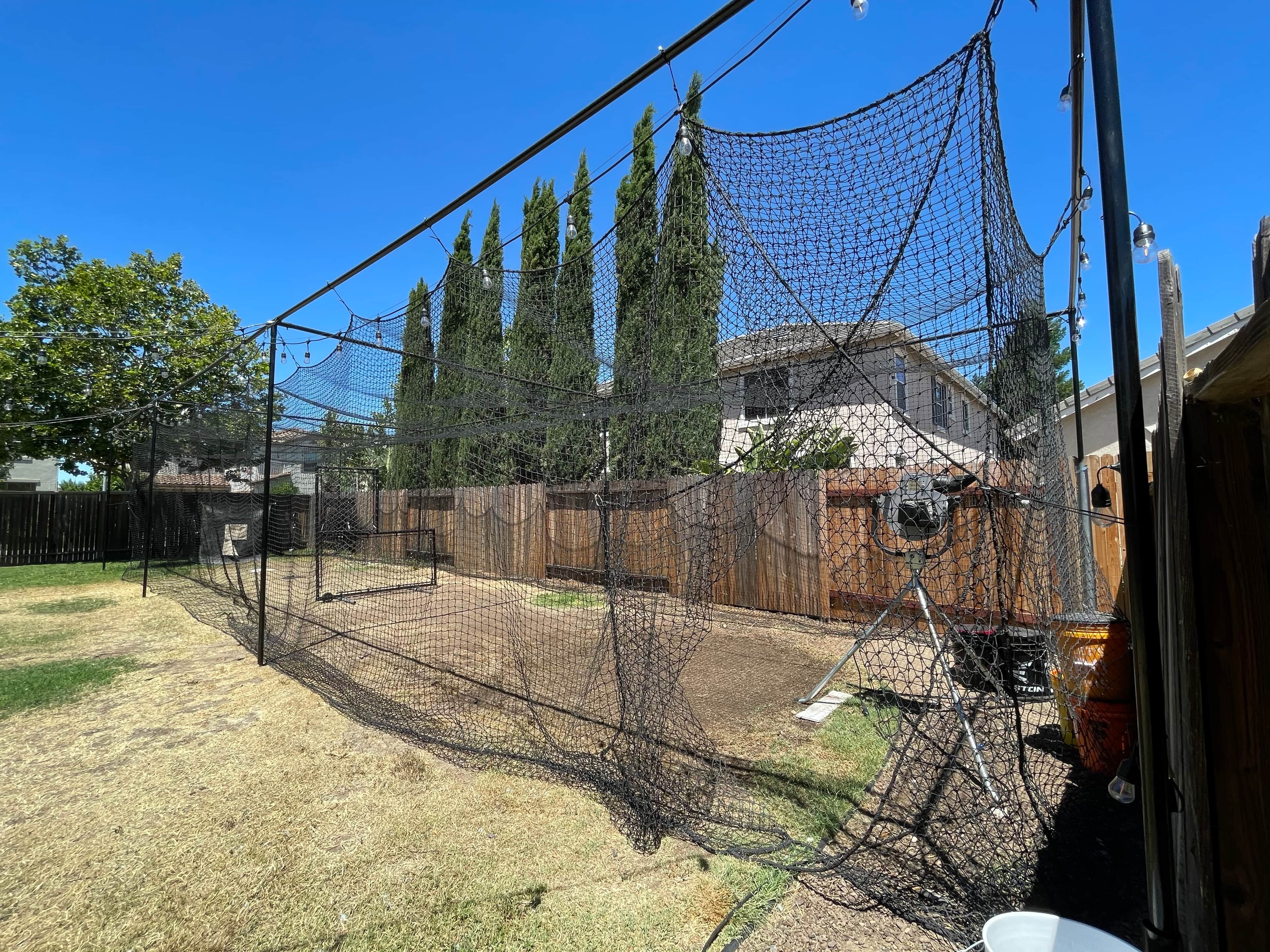Backyard Batting Cage in Elk Grove, CA — Pitching Machine & Lighted - photo 3